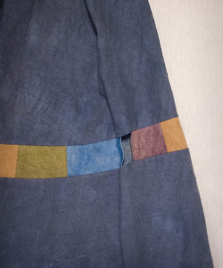 Vegetable Dyed Tucked Flared Skirt (Gray Msize)