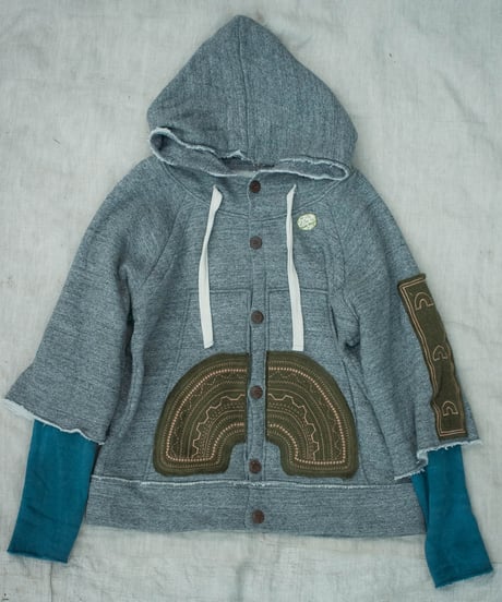 Rainbow hoodie Blue S . M
