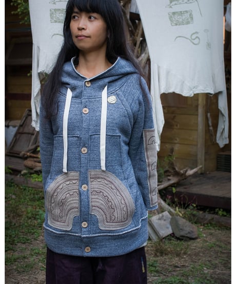 Rainbow hoodie Blue S . M