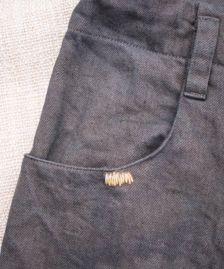 草木染め POT PANTS  灰青 "Ssize"