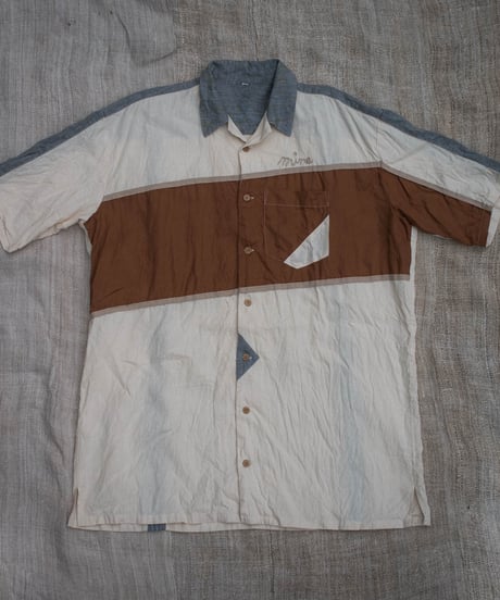Bowling Shirt M size (Brown)