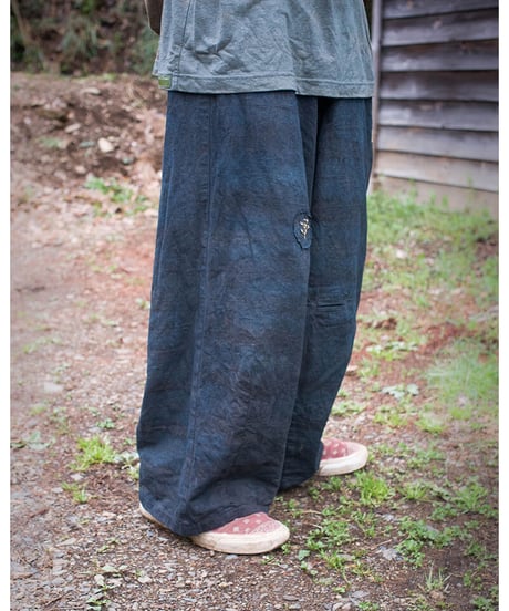 草木染め POT PANTS  灰青 "Lsize"