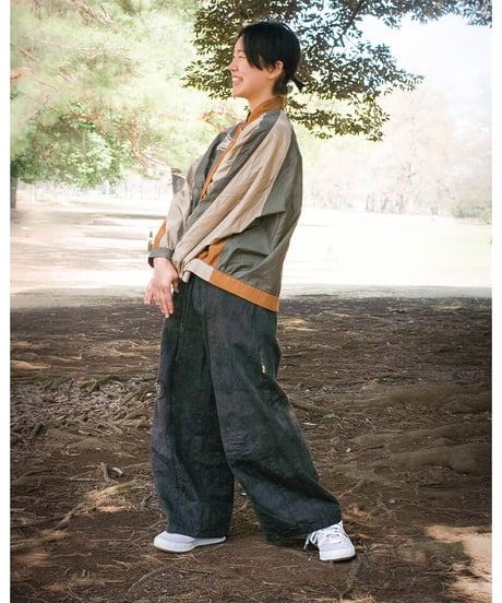 草木染め POT PANTS  灰青 "Ssize"