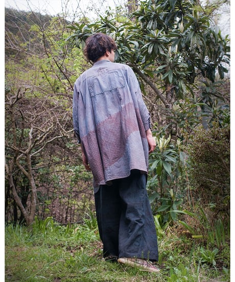 草木染め POT PANTS  灰青 "Lsize"