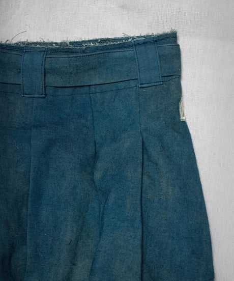 Vegetable Dyed Tucked Flared Skirt (Green Msize)