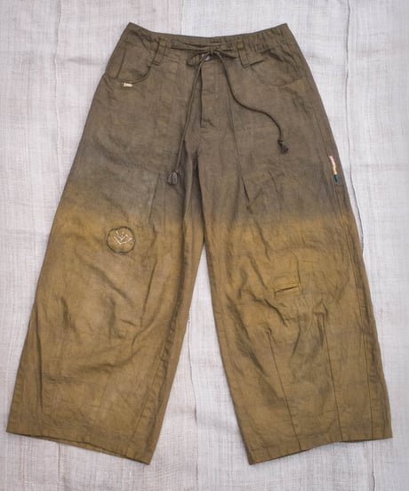草木染め POT PANTS  黄 "Ssize"