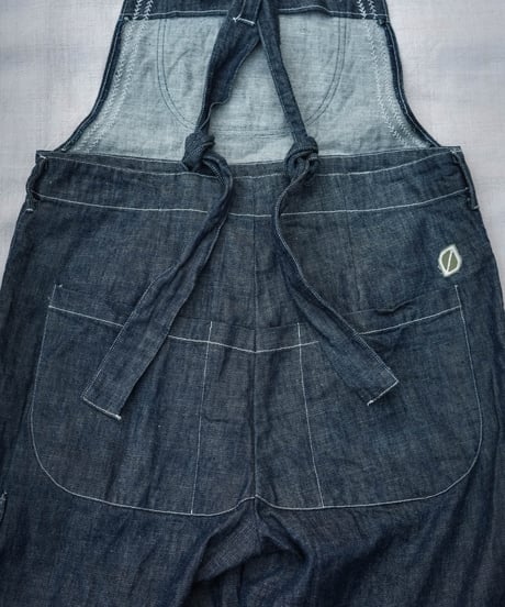 Blue denim overalls