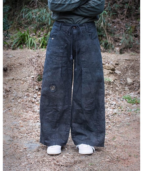 草木染め POT PANTS  灰青 "Ssize"