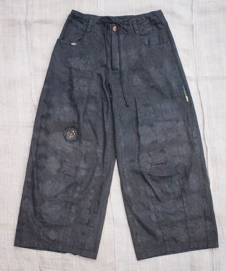 草木染め POT PANTS  灰青 "Ssize"