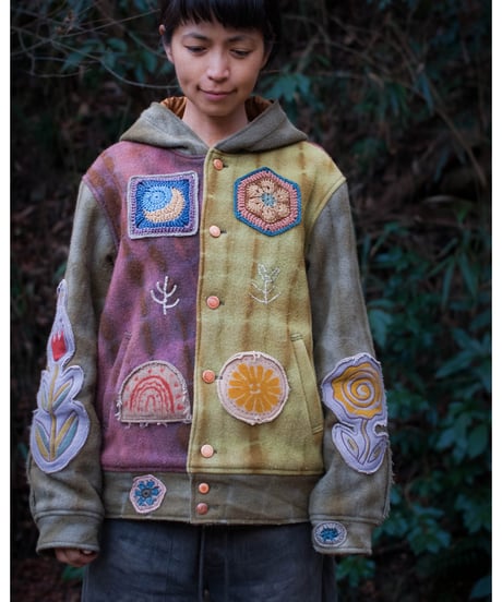 Vegetable-dyed stadium jacket 2-1