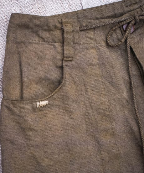 草木染め POT PANTS  黄 "Ssize"