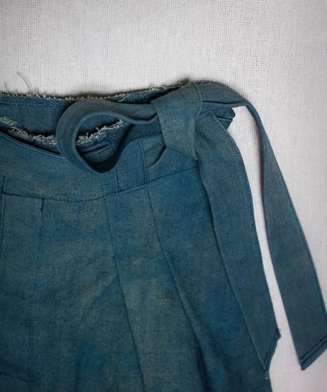 Vegetable Dyed Tucked Flared Skirt (Green Msize)
