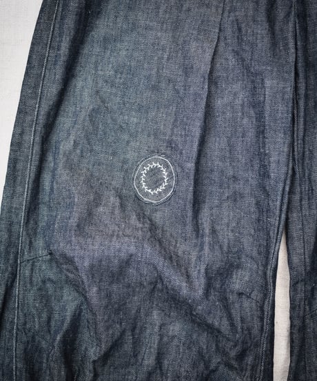 Blue denim overalls