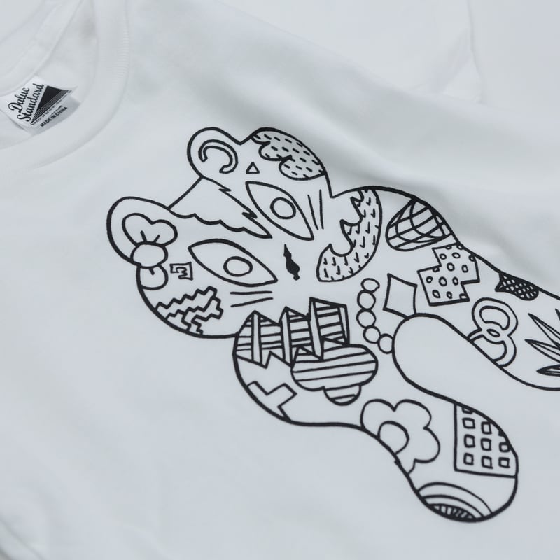 ぬりえ キッズねこTEE（ホワイト） | ｛NC｝BOOKS