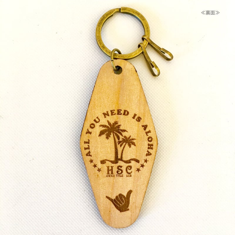 無料名入れ】 モーテルキータグ mini ≪SURF≫ ハンドメイド ウッド 