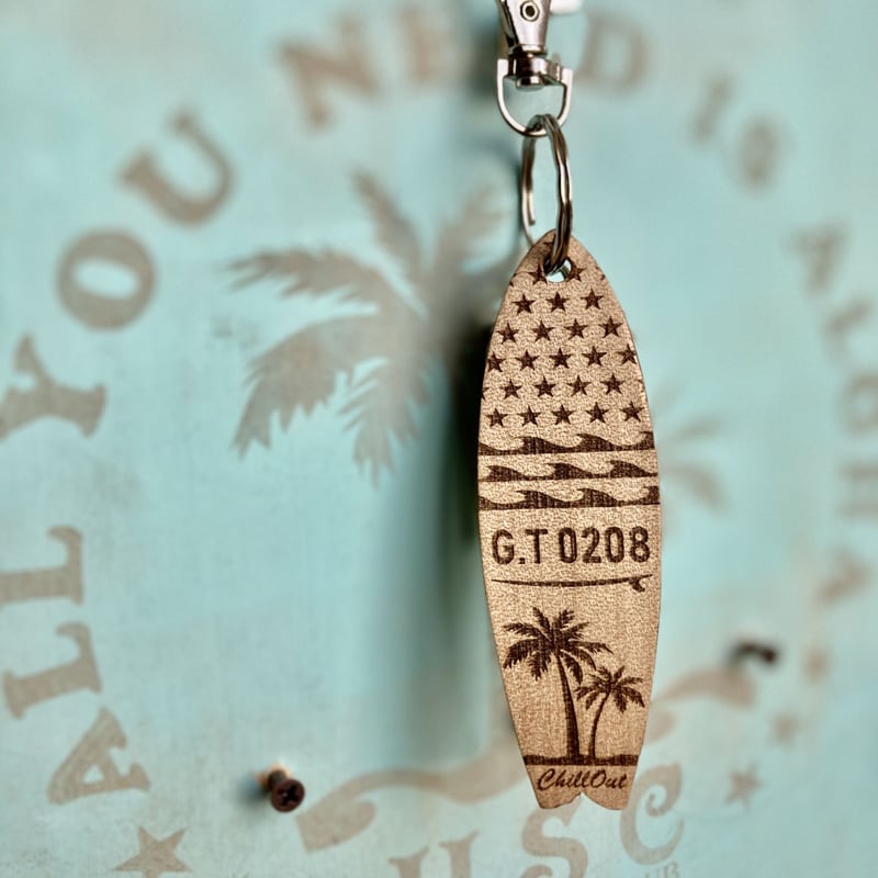 キーホルダー サーフボード 海 波 レジン オリジナル