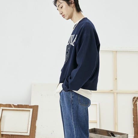 『MURRA AER 』  リリークロップスウェットシャツ (Navy)