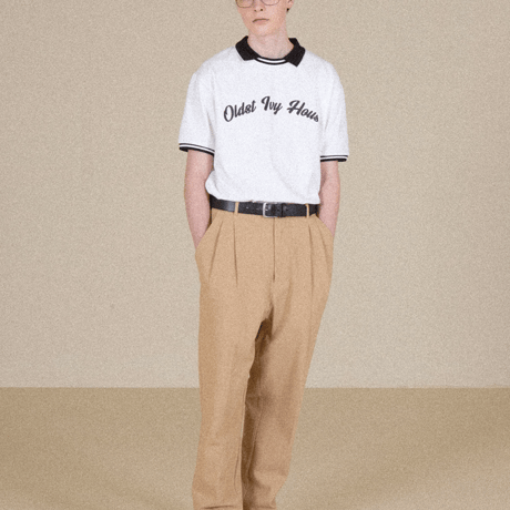 『VETEZE』 　オールドアイビークラシックカラーハーフ Tシャツ  (White)