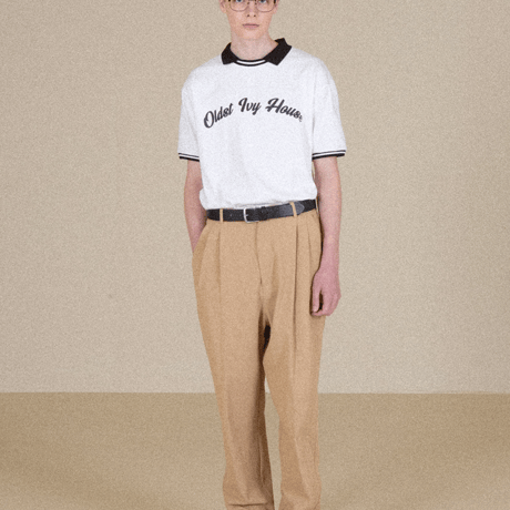 『VETEZE』 　オールドアイビークラシックカラーハーフ Tシャツ  (White)