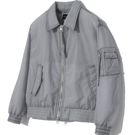 『GROOVE RHYME』 (W) ステッチポイントブルゾン (Light Grey)