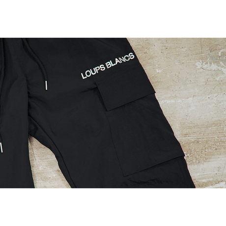 『LOUPS BLANCS』  ホログラムロゴカーゴパンツ  (Black)