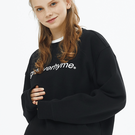 『grooverhyme』 　ベーシックロゴスウェットシャツ (Black)