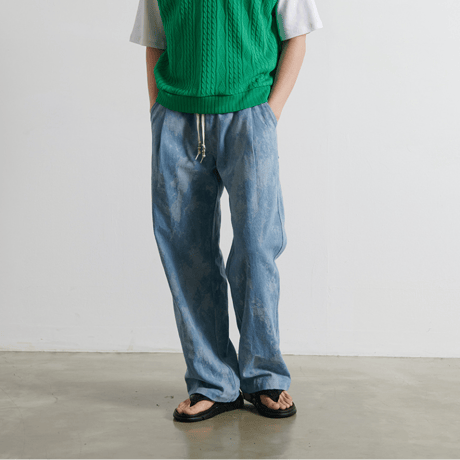 『BY.L 』 ワンウォッシュベンディングパンツ (Light Indigo)