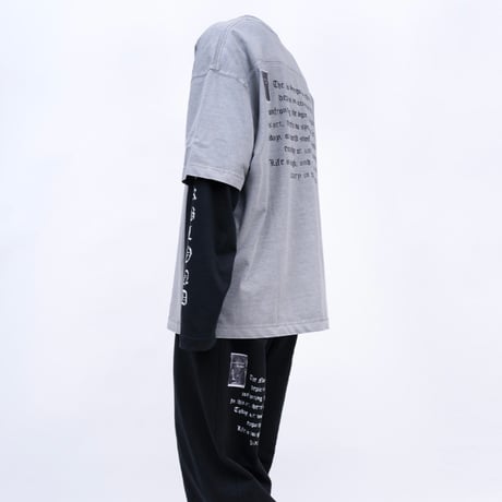 『BLACKBLOND』　crushed faith pigment t-shirt (Gray)