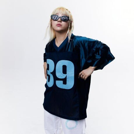 『CHAP CHAP』 　チャップツリー パームフットボール Tシャツ(Navy)