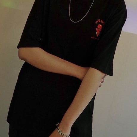 『LOUPS BLANCS』 ホットスタッフボートネック Tシャツ (Black)