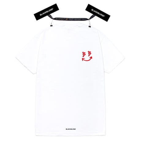 『BLACKBLOND』　スマイルロゴショートスリーブ Tシャツ (White)