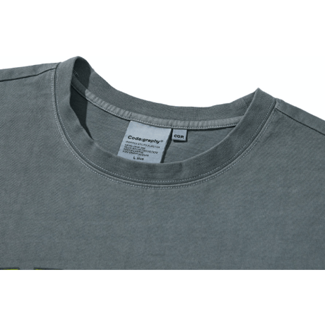 『Code:graphy』 　ピグメントダイイングギャラクシーロゴ Tシャツ (Charcoal)