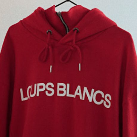 『LOUPS BLANCS』Logo Half Zip-up Turtle Neck HOOD (Red)