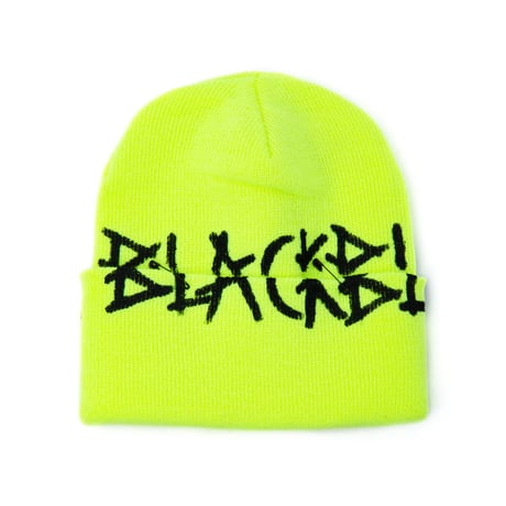 『BLACKBLOND』    グラフィティーロゴパッチニット帽 (Neon)
