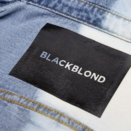 『BLACKBLOND』 　ディビジョンエンプティーロゴジップアップデニムジャケット (Charcoal)