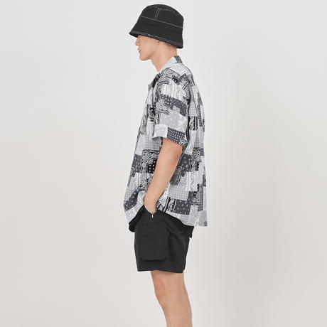 『 BY:L 』    ペイズリーリネンシャツ (Black)