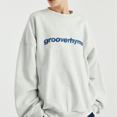 『GROOVE RHYME』 ベーシックロゴビッグオーバースウェットシャツ (Oatmeal Grey)