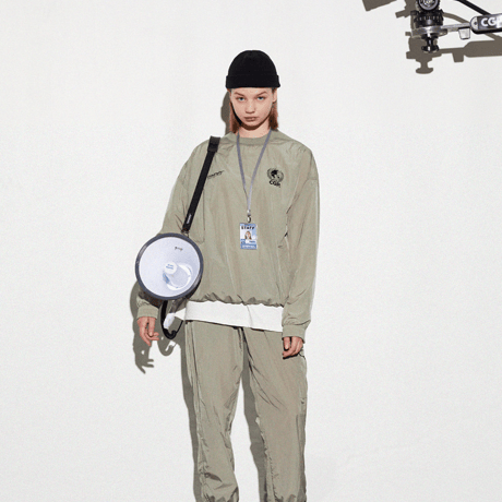 『Code:graphy』 　ナイロンメタルクルーネック (Khaki)