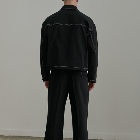 『 BY:L 』 　ステッチコープトラッカージャケット  (Black)