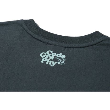 『Code:graphy』 　フラワーロゴ Tシャツ (Charcoal)