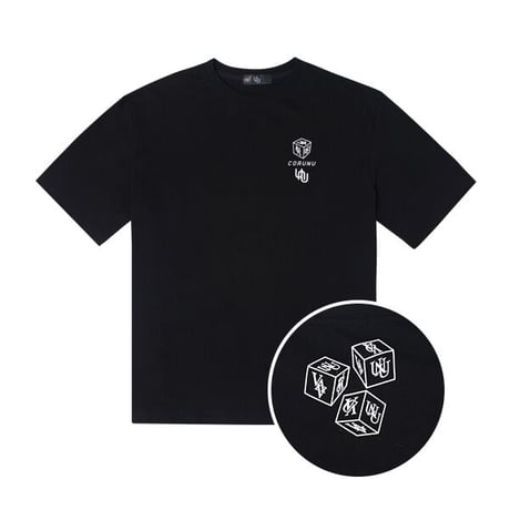 『CORUNU』  ダイス半袖 Tシャツ (Black)