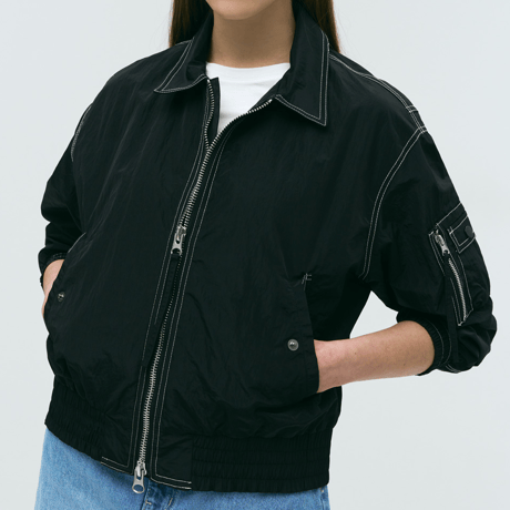 『GROOVE RHYME』 (W) ステッチポイントブルゾン (Black)