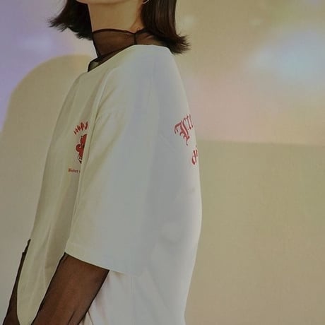 『LOUPS BLANCS』 ホットスタッフボートネック Tシャツ (White)