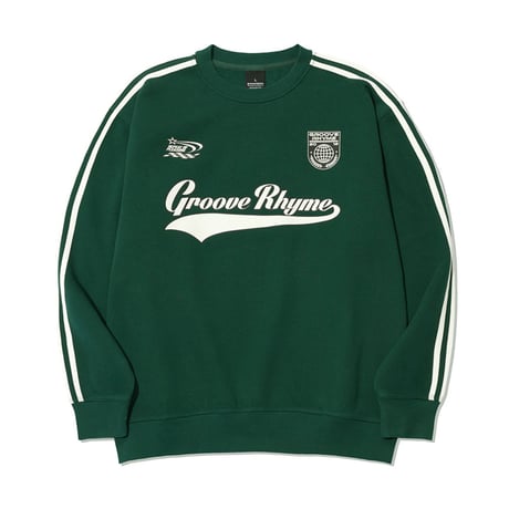 『GROOVE RHYME』 swoosh lettering sweatshirt (D/Green)