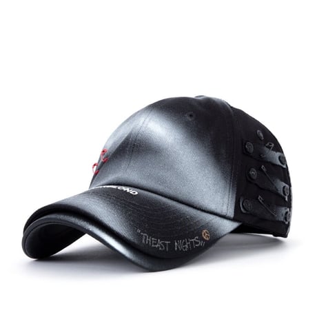 『BLACKBLOND』  theast sprayed custom double visor cap (Black)