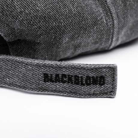 『BLACKBLOND』  スローガンロゴデニムキャップ (Dark Gray)
