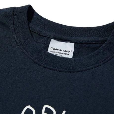 『Code:graphy』 　グリーンアースロゴ Tシャツ (Navy)