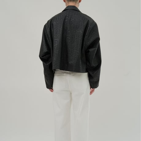 『HIFIFNK』  リンクルレザーオーバーサイズジャケット (Black)