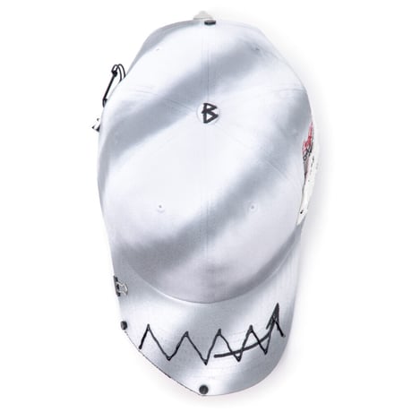 『BLACKBLOND』  ゴーストスローガンパッチロゴキャップ (White)