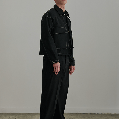 『 BY:L 』 　ステッチコープトラッカージャケット  (Black)